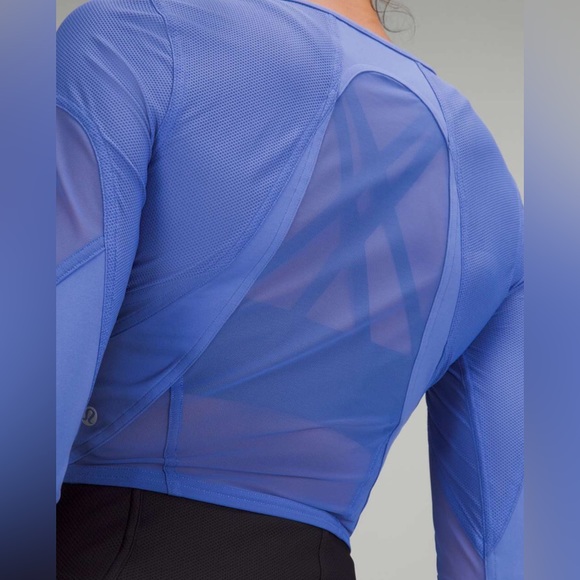 New With Tags Lululemon Mesh Panelled Training Long Sleeve Shirt Wild Indigo 12 - Picture 5 of 16